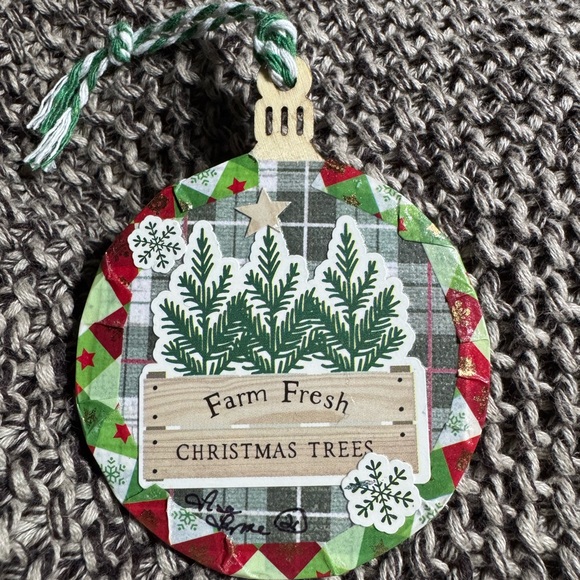 A set of 4 new unique handmade wooden 2.75x2.75” Christmas Tree Ornaments $32 - Picture 6 of 14